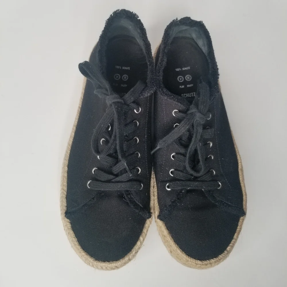 SCHUTZ Luana Espadrille Platform Tie Sneakers